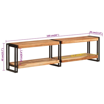 TV-Schrank 160x30x40 cm Massivholz Akazie - Pazzar.ch