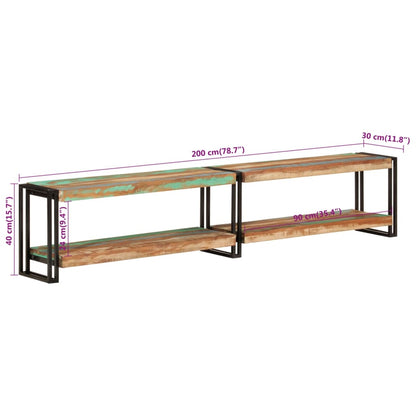 TV-Schrank 200x30x40 cm Massives Altholz - Pazzar.ch