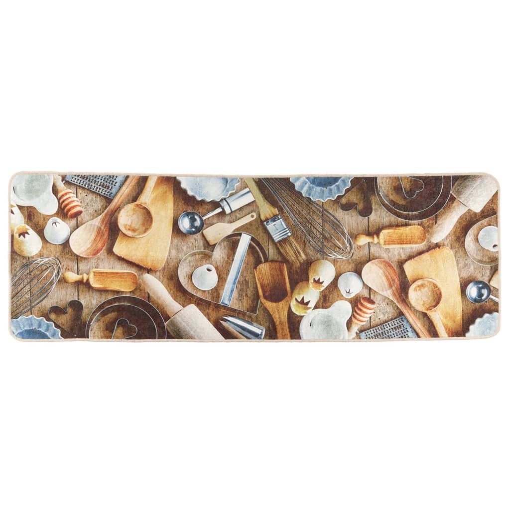Küchenteppich Mehrfarbig 60x180 cm Waschbar Rutschfest - Pazzar.ch