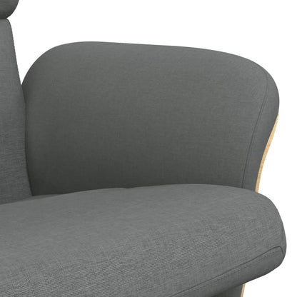Relaxsessel mit Fußhocker Dunkelgrau Stoff - Pazzar.ch