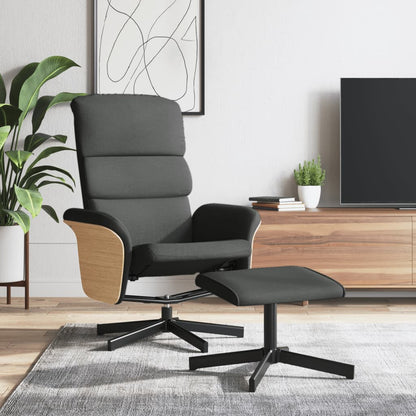 Relaxsessel mit Fußhocker Dunkelgrau Stoff - Pazzar.ch