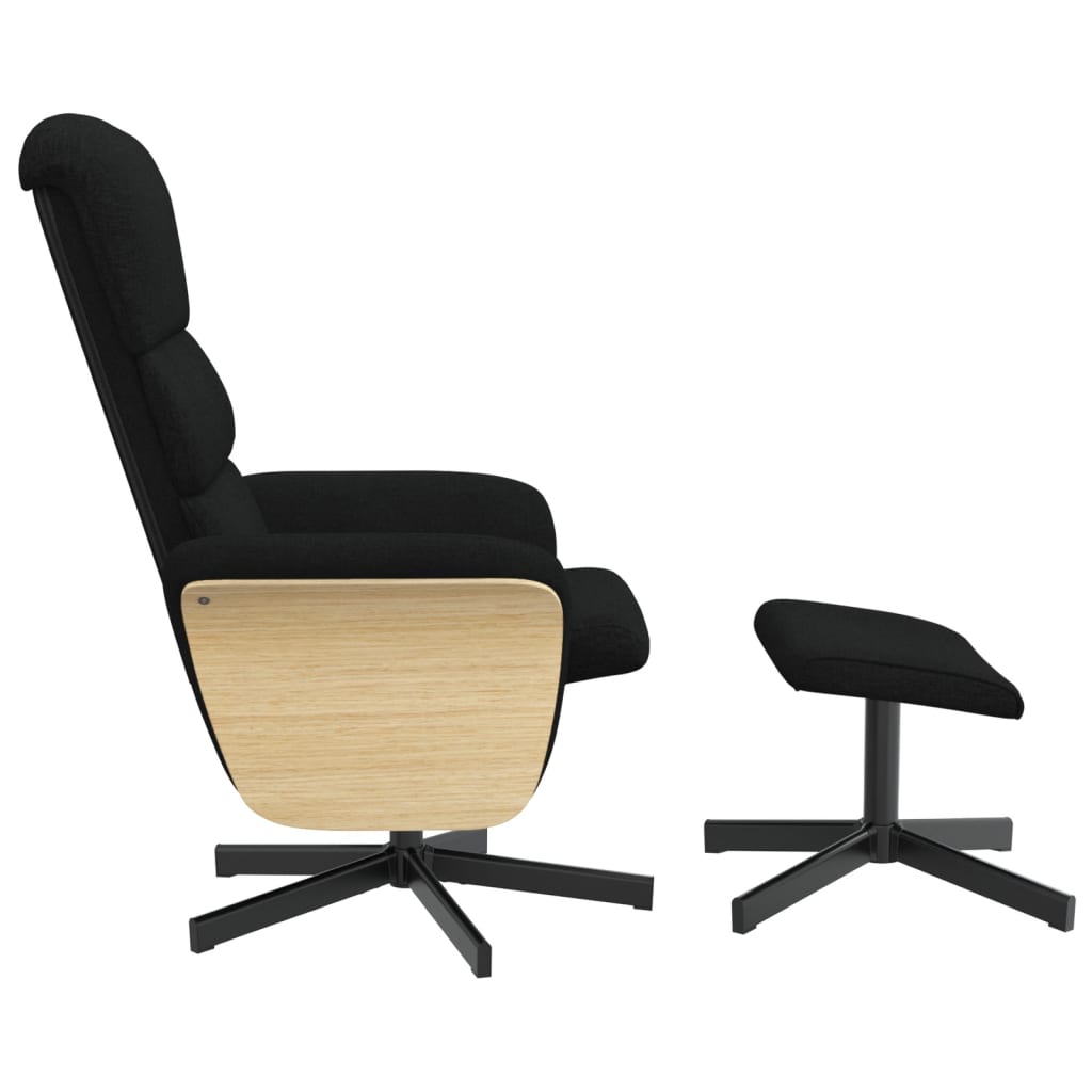 Relaxsessel mit Fußhocker Schwarz Stoff - Pazzar.ch