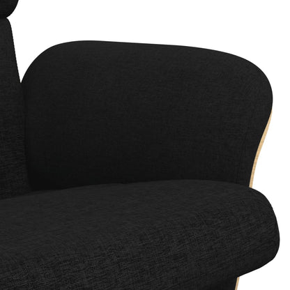 Relaxsessel mit Fußhocker Schwarz Stoff - Pazzar.ch
