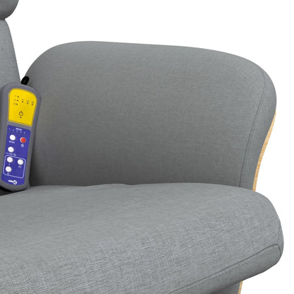 Massagesessel mit Fußhocker Hellgrau Stoff - Pazzar.ch