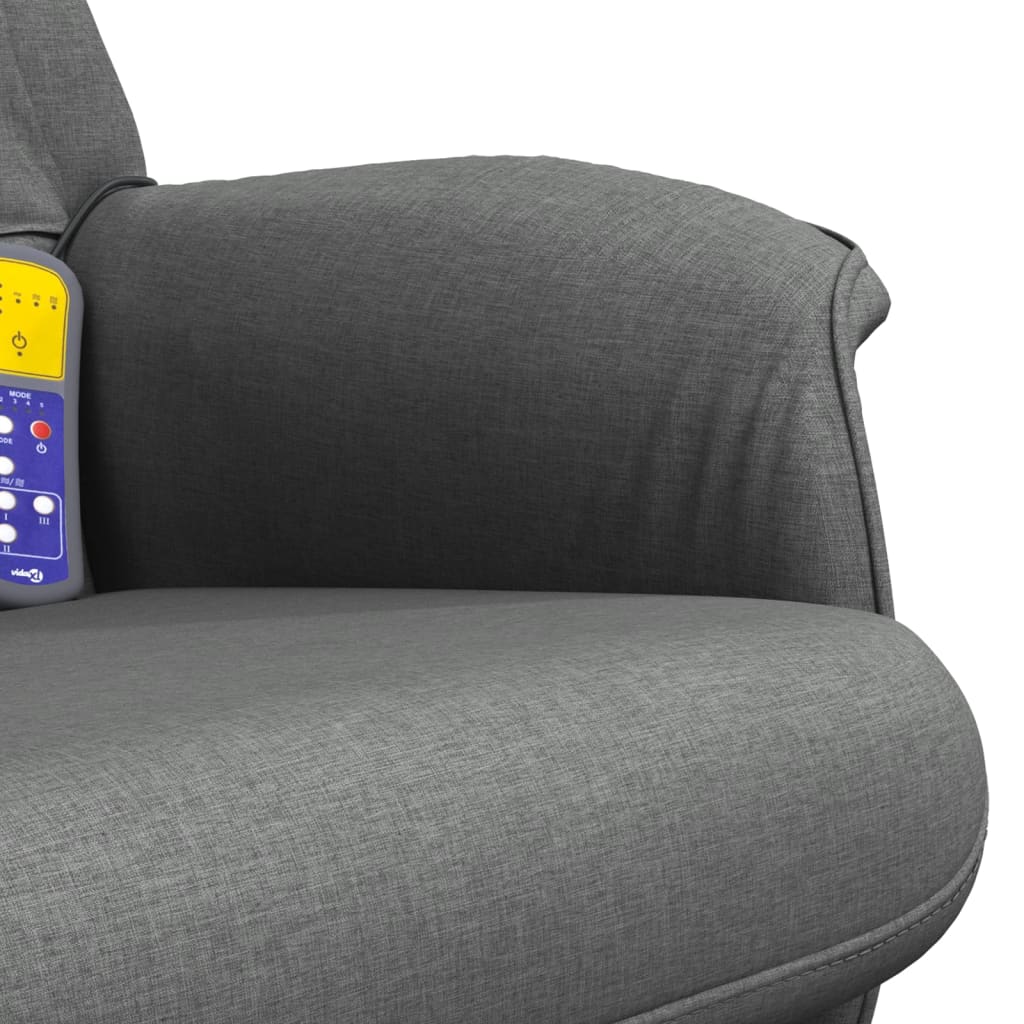 Massagesessel mit Fußhocker Dunkelgrau Stoff - Pazzar.ch
