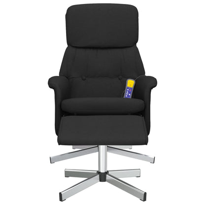 Massagesessel mit Fußhocker Schwarz Stoff - Pazzar.ch