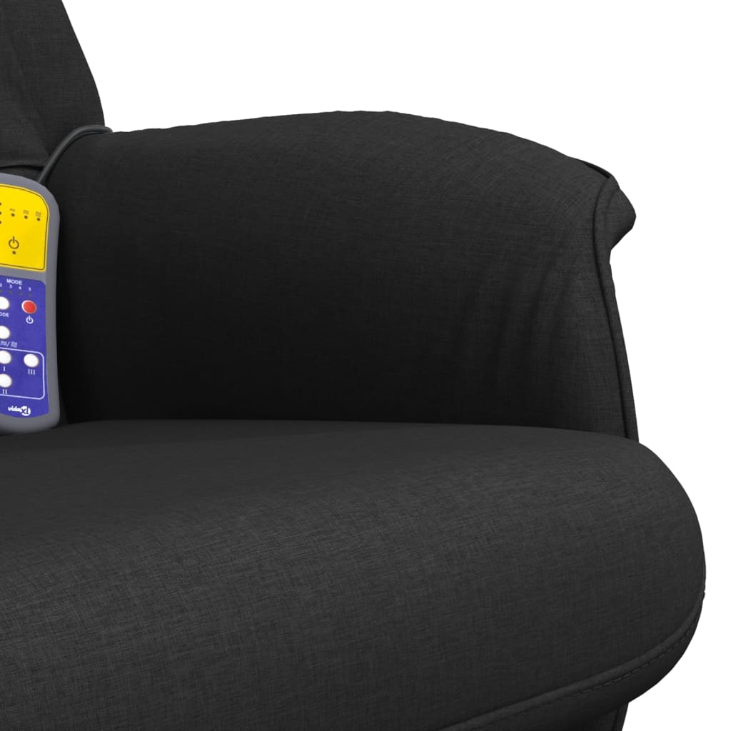 Massagesessel mit Fußhocker Schwarz Stoff - Pazzar.ch