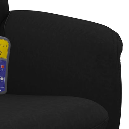 Massagesessel mit Fußhocker Schwarz Samt - Pazzar.ch