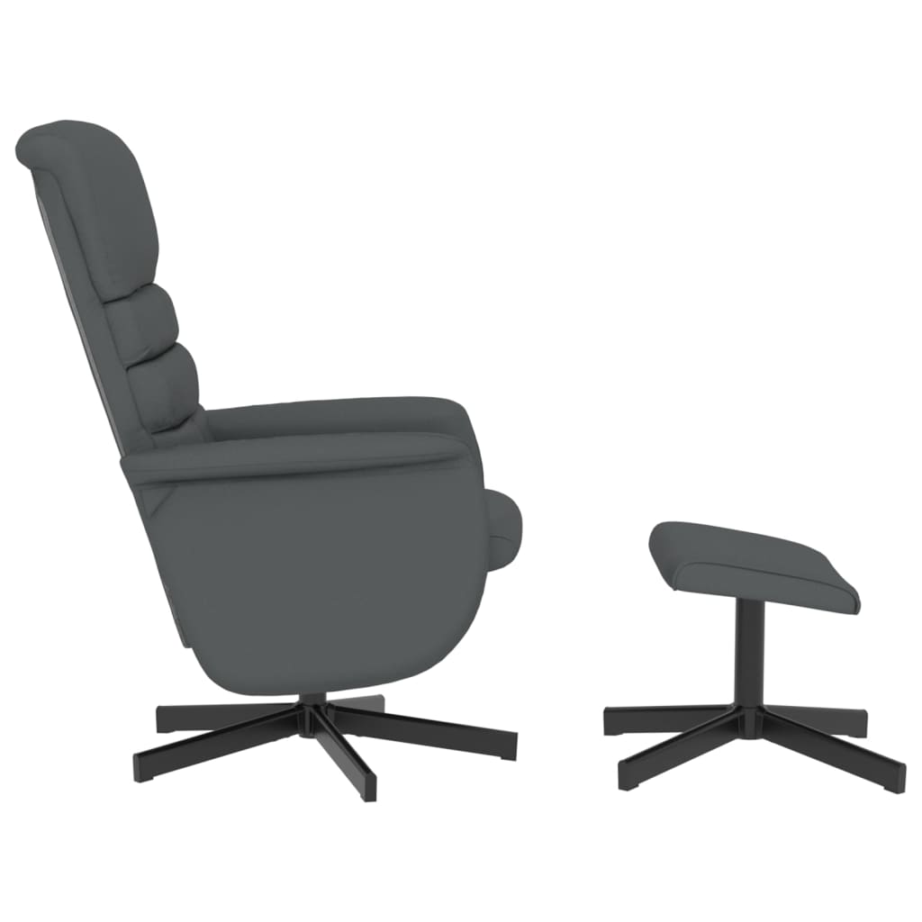 Relaxsessel mit Fußhocker Grau Kunstleder - Pazzar.ch