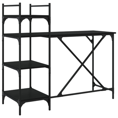 Computertisch mit Regal Schwarz 120x47x109 cm - Pazzar.ch
