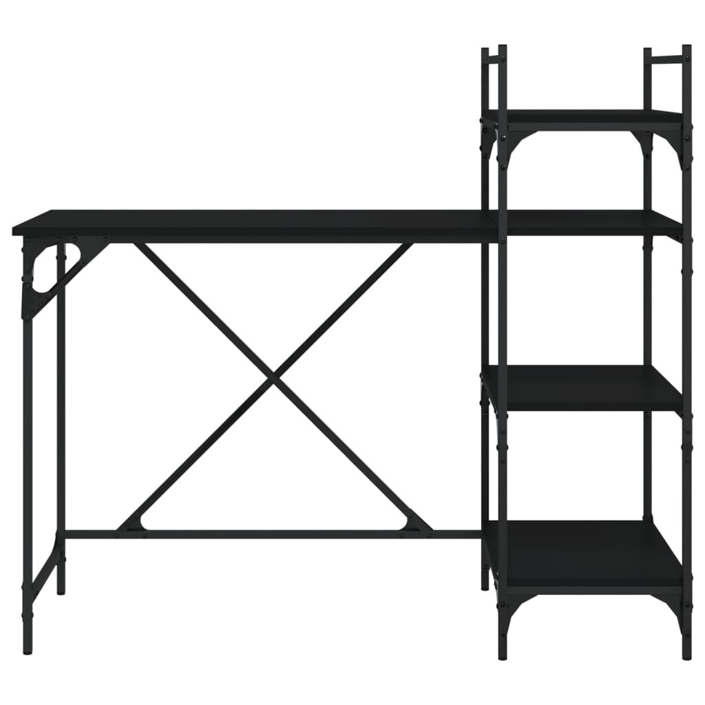 Computertisch mit Regal Schwarz 120x47x109 cm - Pazzar.ch