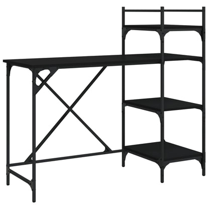 Computertisch mit Regal Schwarz 120x47x109 cm - Pazzar.ch