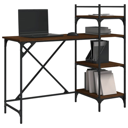 Computertisch mit Regal Braun Eiche-Optik 120x47x109 cm - Pazzar.ch