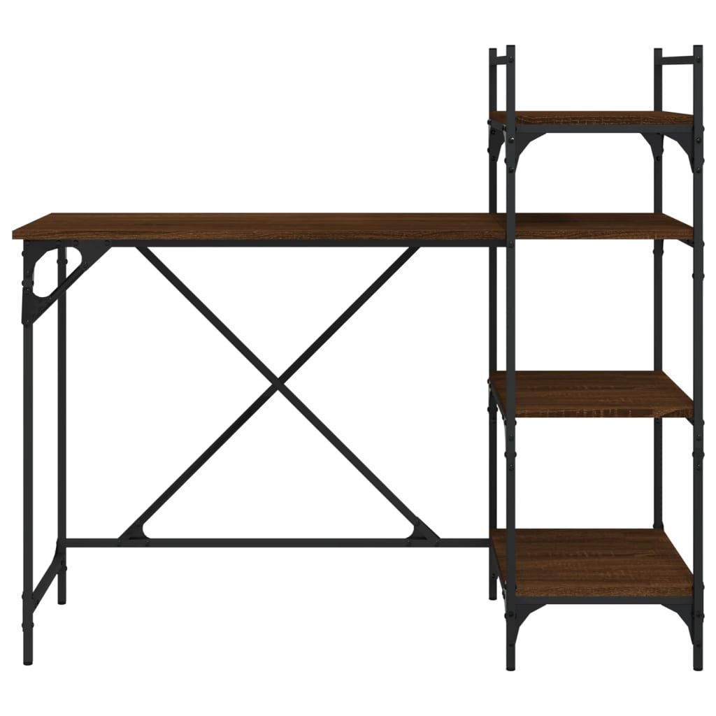 Computertisch mit Regal Braun Eiche-Optik 120x47x109 cm - Pazzar.ch