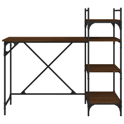 Computertisch mit Regal Braun Eiche-Optik 120x47x109 cm - Pazzar.ch