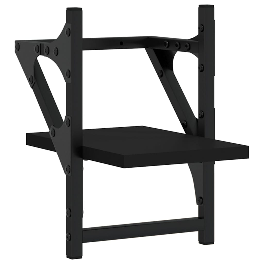 Wandregale mit Stangen 2 Stk. Schwarz 20x25x30 cm - Pazzar.ch