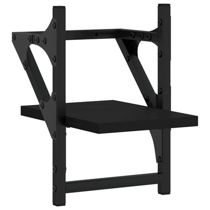Wandregale mit Stangen 2 Stk. Schwarz 20x25x30 cm - Pazzar.ch