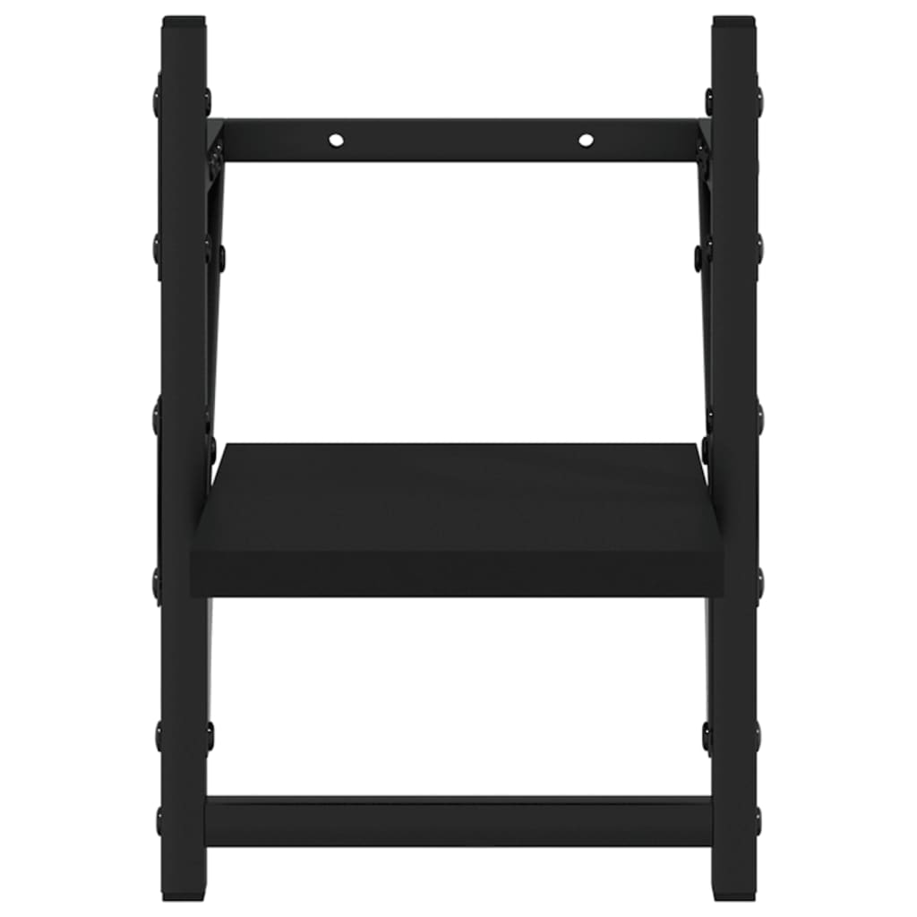 Wandregale mit Stangen 2 Stk. Schwarz 20x25x30 cm - Pazzar.ch