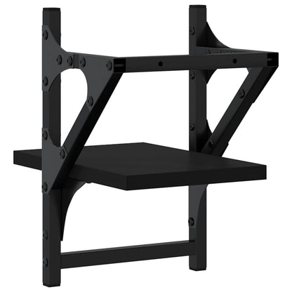 Wandregale mit Stangen 2 Stk. Schwarz 20x25x30 cm - Pazzar.ch