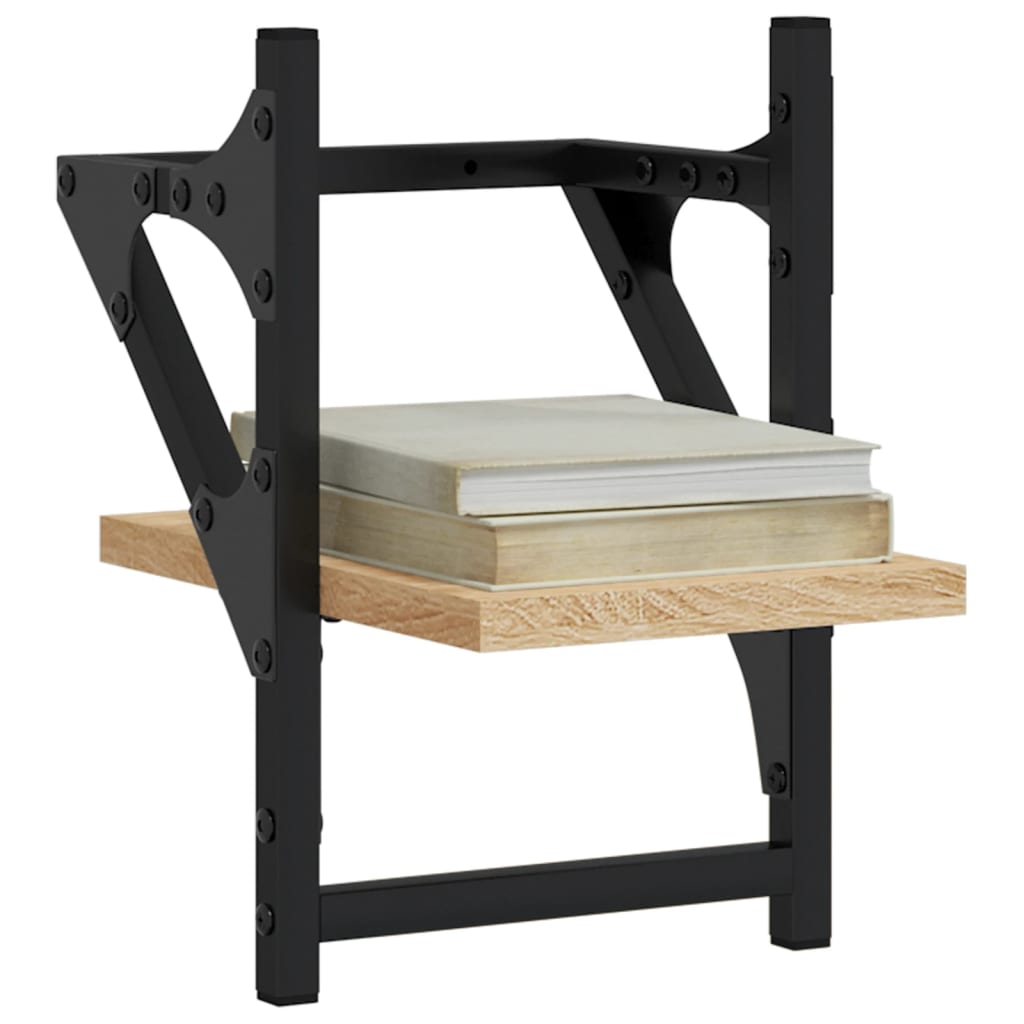 Wandregale mit Stangen 2 Stk. Sonoma-Eiche 20x25x30 cm - Pazzar.ch