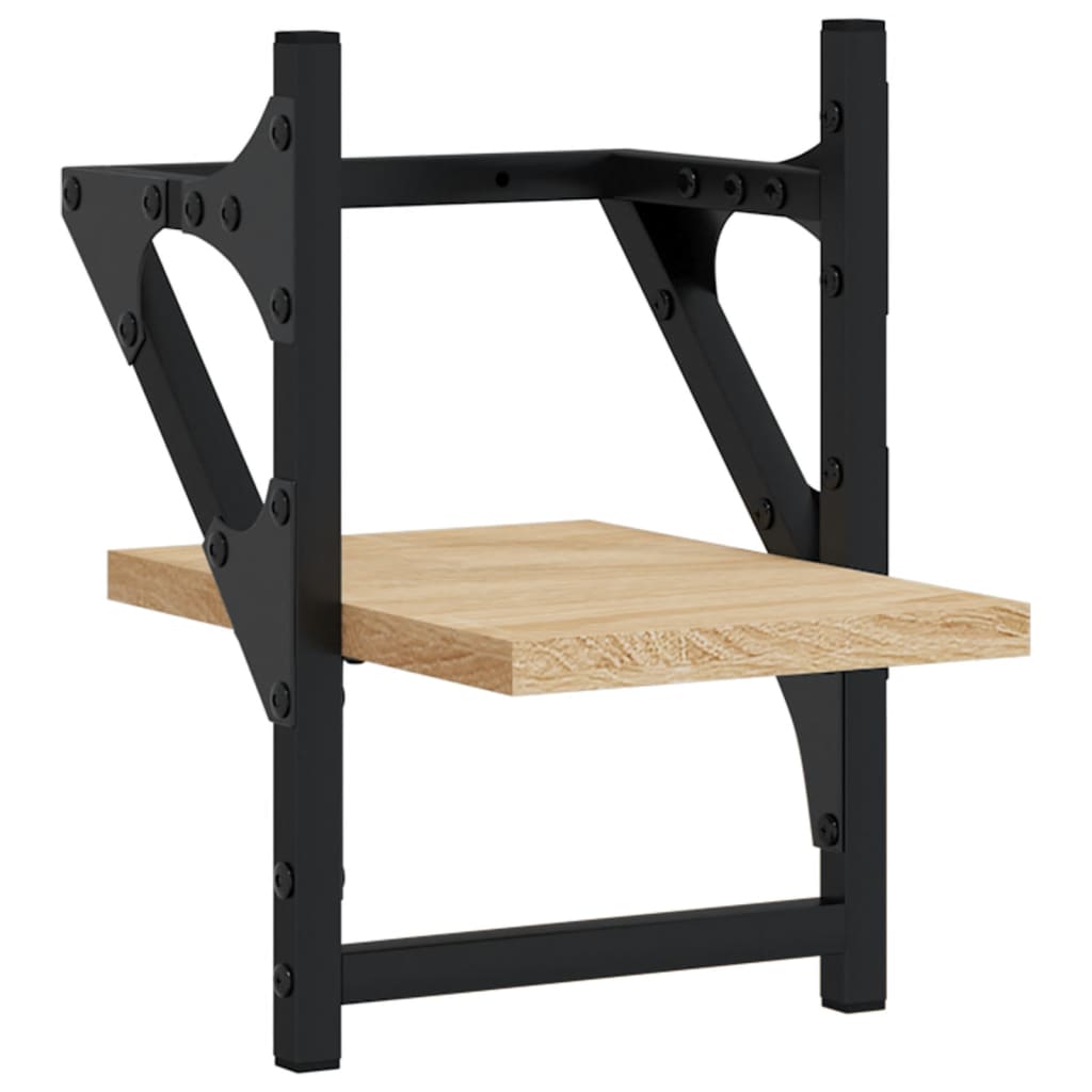 Wandregale mit Stangen 2 Stk. Sonoma-Eiche 20x25x30 cm - Pazzar.ch