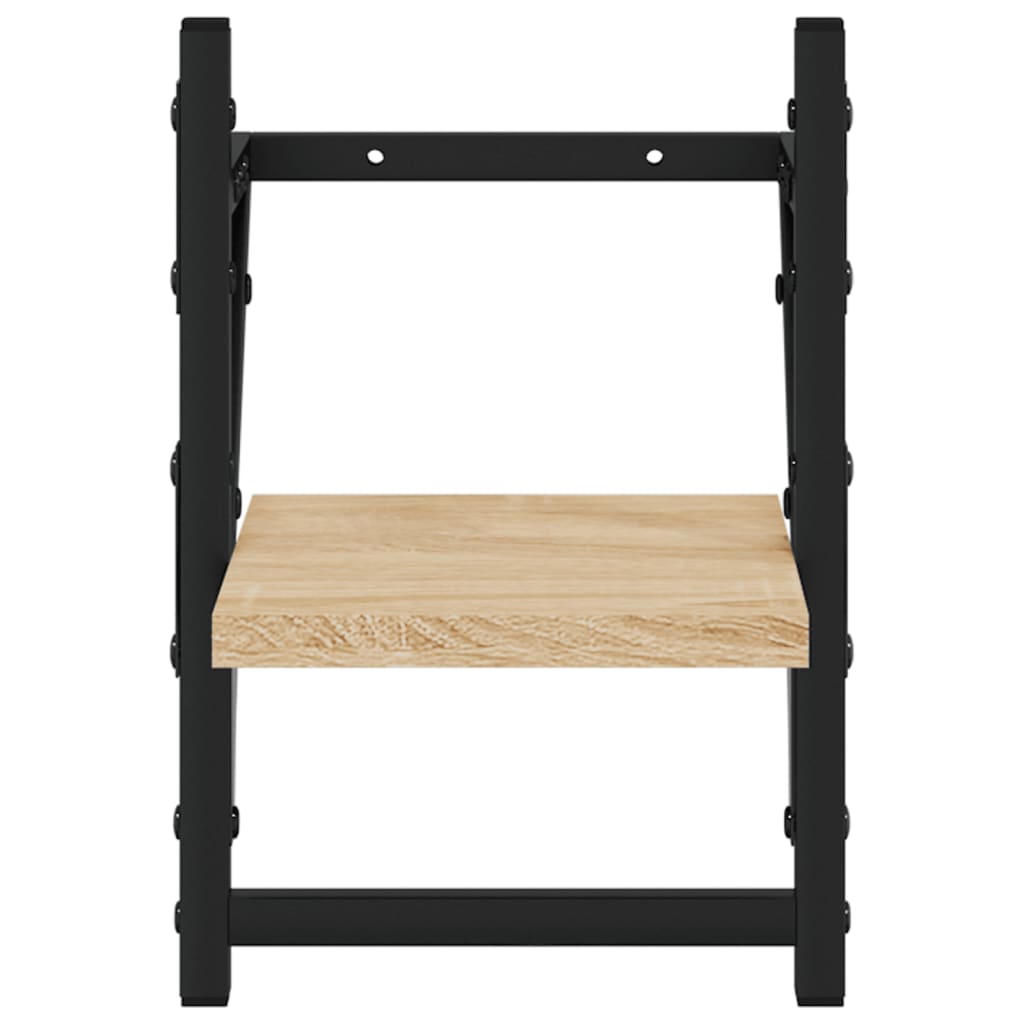 Wandregale mit Stangen 2 Stk. Sonoma-Eiche 20x25x30 cm - Pazzar.ch