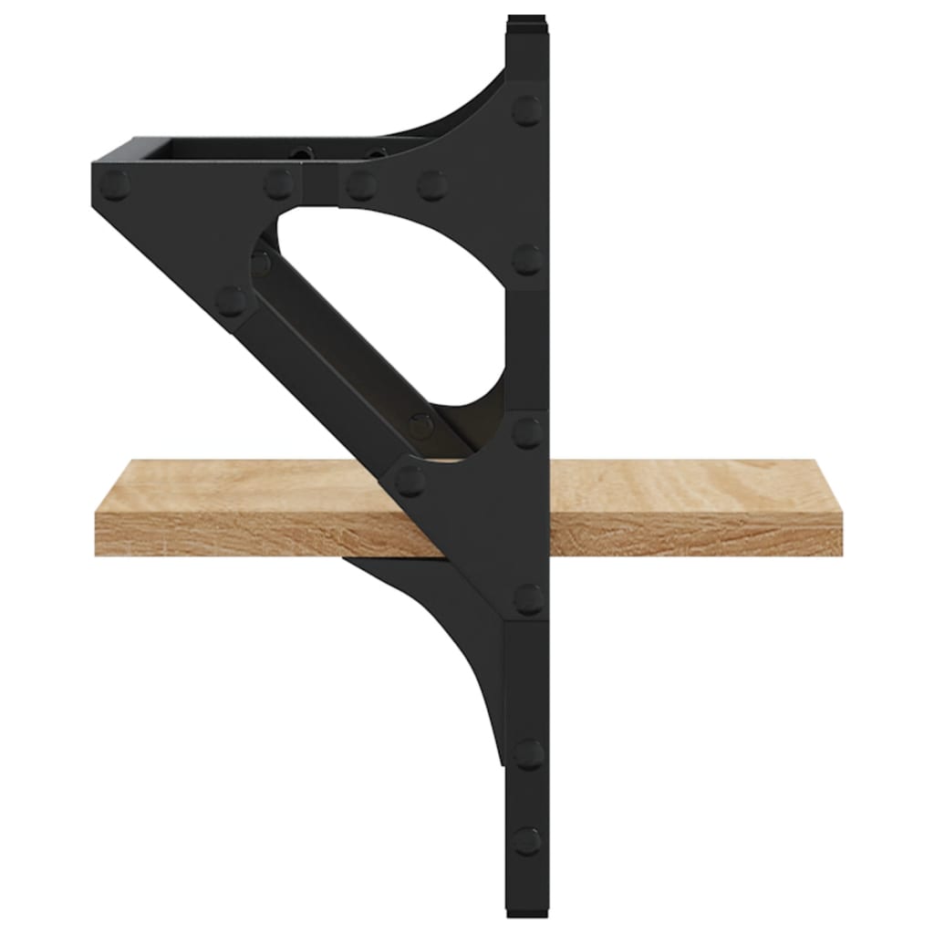 Wandregale mit Stangen 2 Stk. Sonoma-Eiche 20x25x30 cm - Pazzar.ch