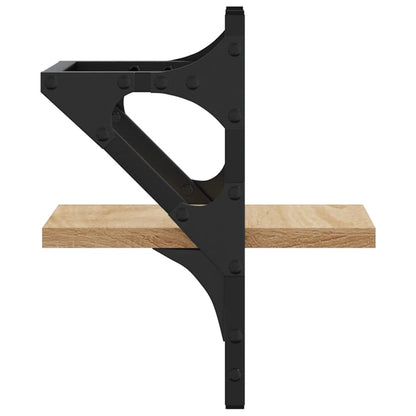 Wandregale mit Stangen 2 Stk. Sonoma-Eiche 20x25x30 cm - Pazzar.ch