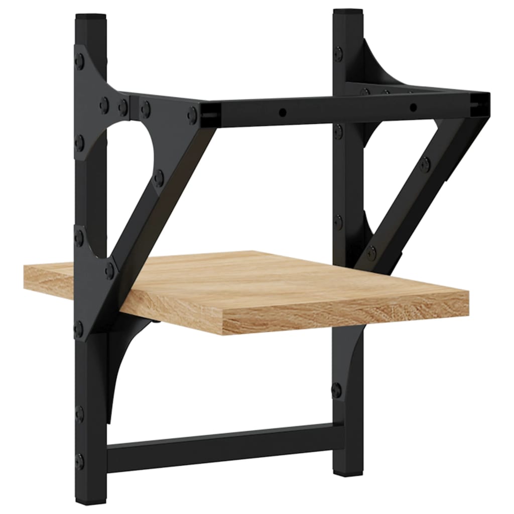 Wandregale mit Stangen 2 Stk. Sonoma-Eiche 20x25x30 cm - Pazzar.ch