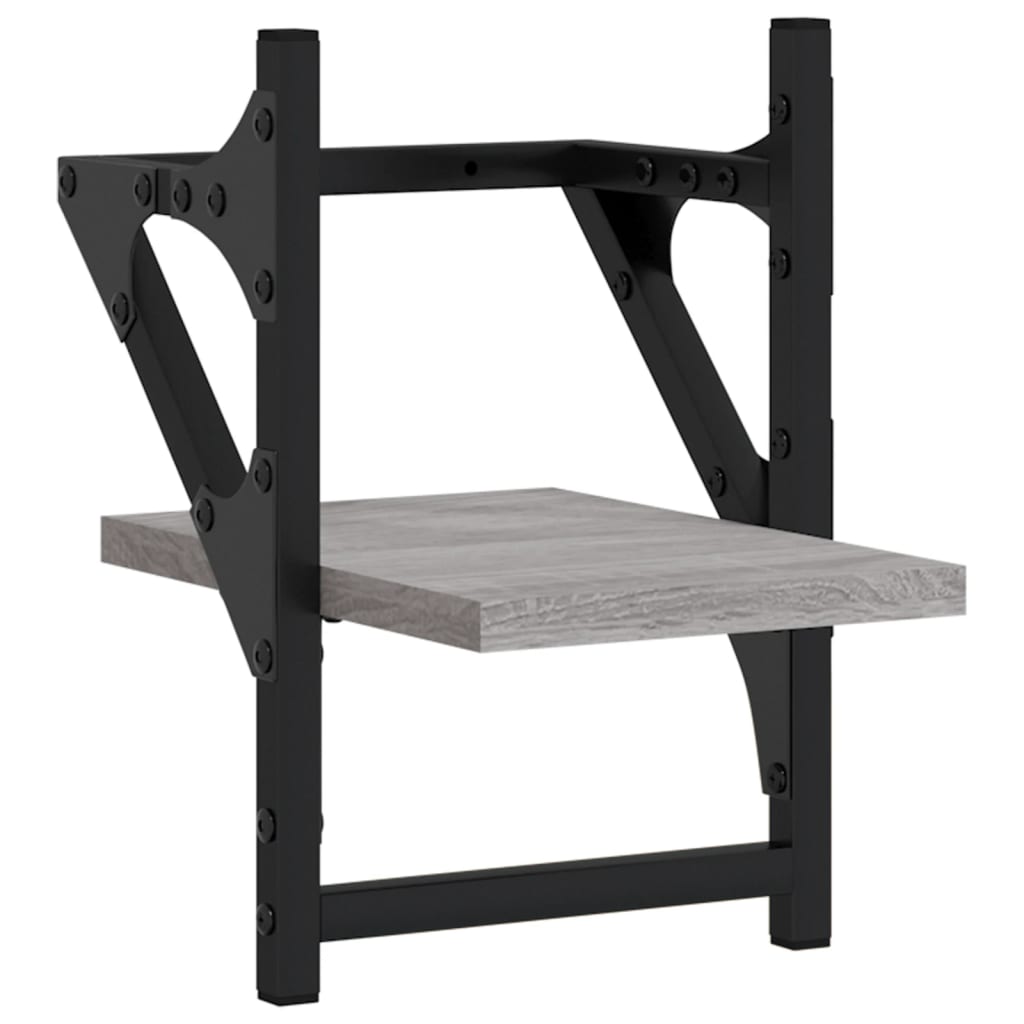 Wandregale mit Stangen 2 Stk. Grau Sonoma 20x25x30 cm - Pazzar.ch