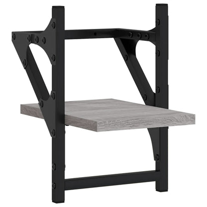 Wandregale mit Stangen 2 Stk. Grau Sonoma 20x25x30 cm - Pazzar.ch