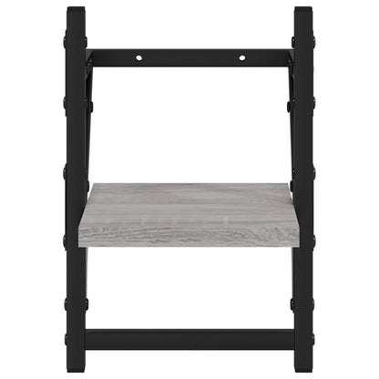 Wandregale mit Stangen 2 Stk. Grau Sonoma 20x25x30 cm - Pazzar.ch