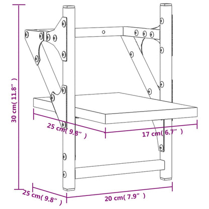 Wandregale mit Stangen 2 Stk. Grau Sonoma 20x25x30 cm - Pazzar.ch