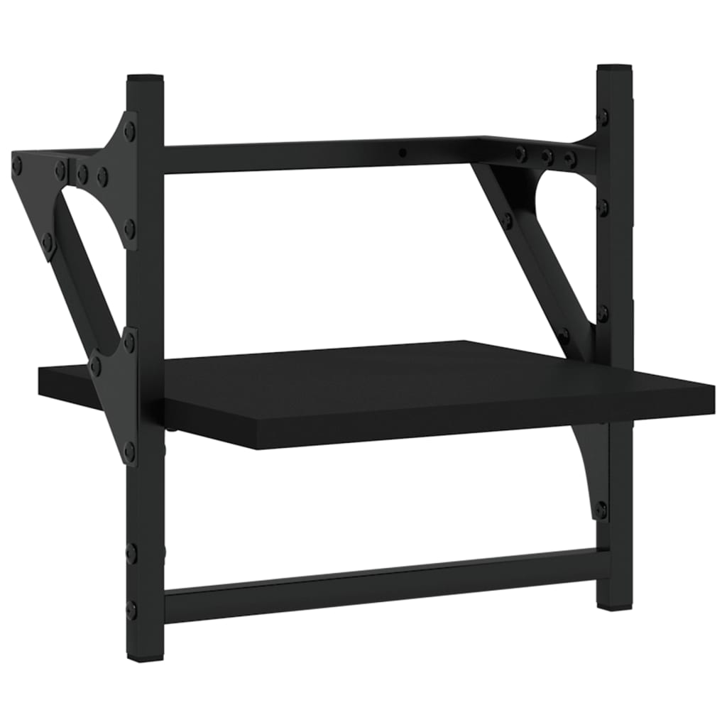 Wandregale mit Stangen 2 Stk. Schwarz 30x25x30 cm - Pazzar.ch