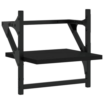 Wandregale mit Stangen 2 Stk. Schwarz 30x25x30 cm - Pazzar.ch