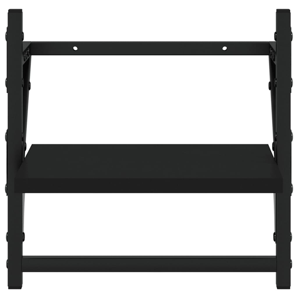 Wandregale mit Stangen 2 Stk. Schwarz 30x25x30 cm - Pazzar.ch