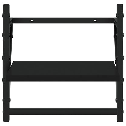 Wandregale mit Stangen 2 Stk. Schwarz 30x25x30 cm - Pazzar.ch