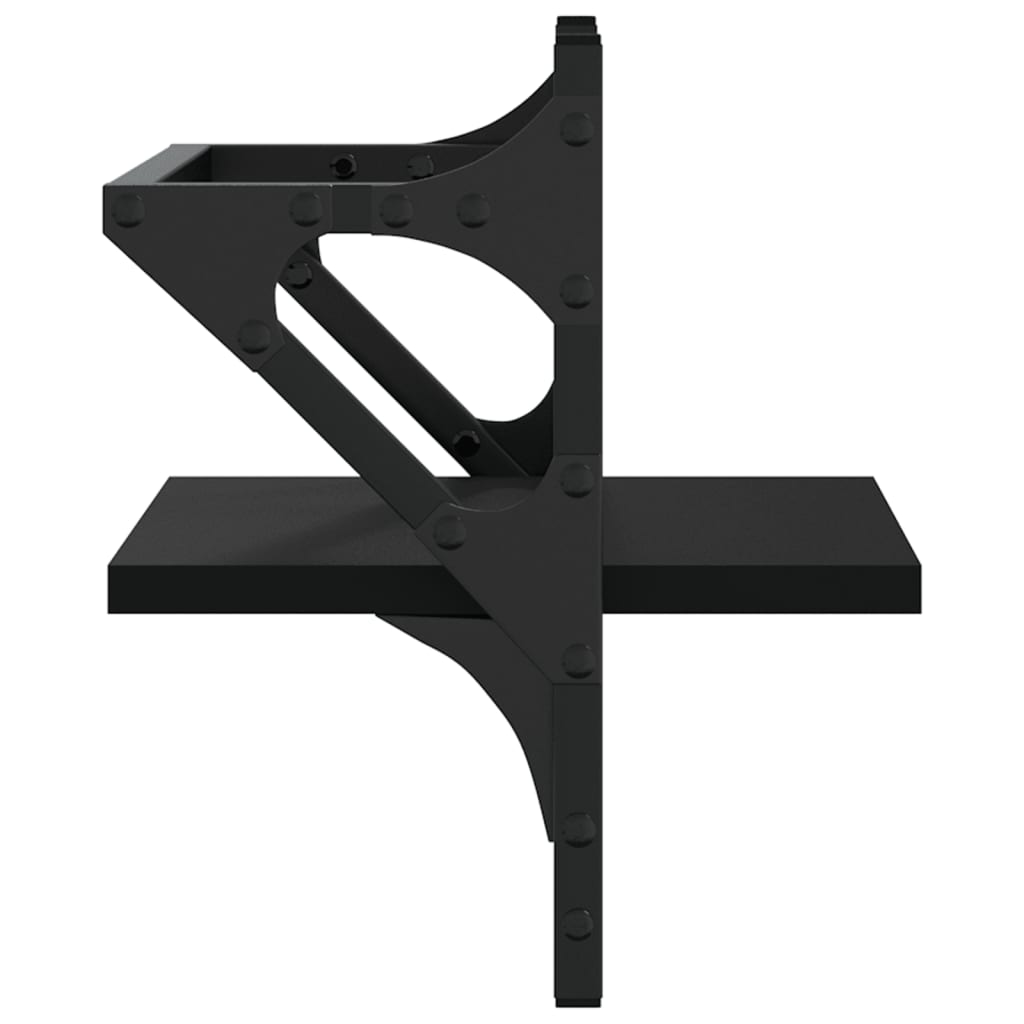 Wandregale mit Stangen 2 Stk. Schwarz 30x25x30 cm - Pazzar.ch