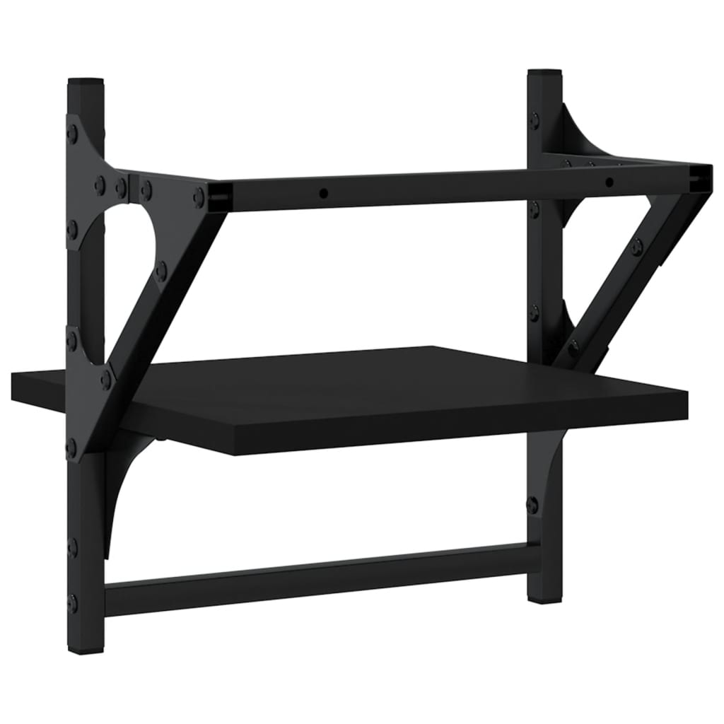 Wandregale mit Stangen 2 Stk. Schwarz 30x25x30 cm - Pazzar.ch