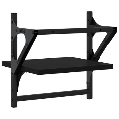 Wandregale mit Stangen 2 Stk. Schwarz 30x25x30 cm - Pazzar.ch