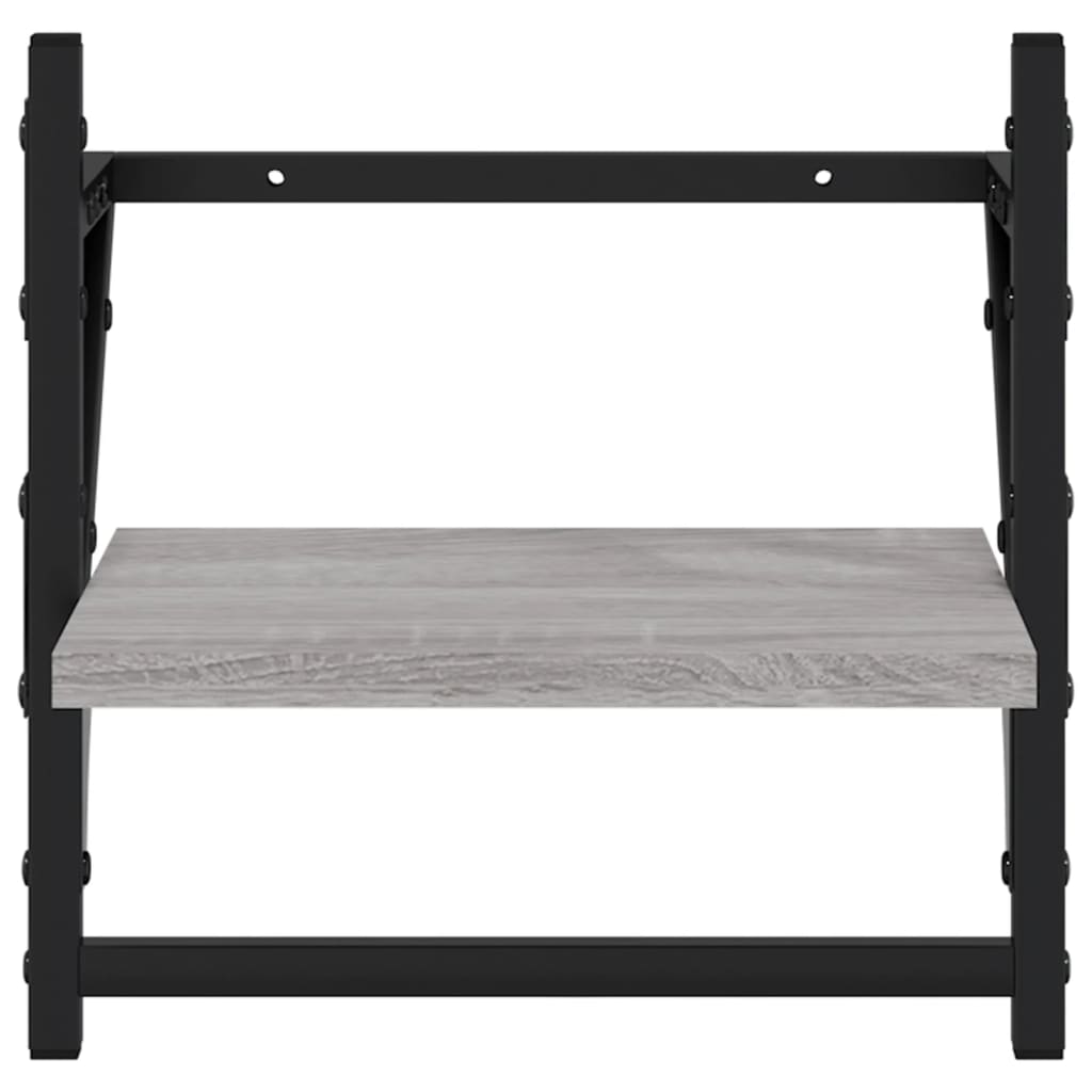 Wandregale mit Stangen 2 Stk. Grau Sonoma 30x25x30 cm - Pazzar.ch