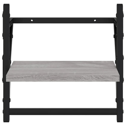 Wandregale mit Stangen 2 Stk. Grau Sonoma 30x25x30 cm - Pazzar.ch
