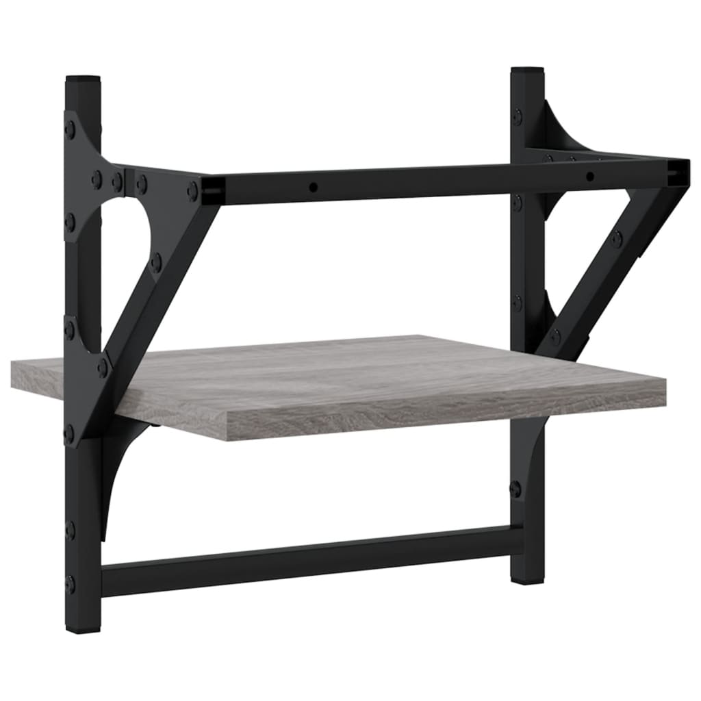 Wandregale mit Stangen 2 Stk. Grau Sonoma 30x25x30 cm - Pazzar.ch
