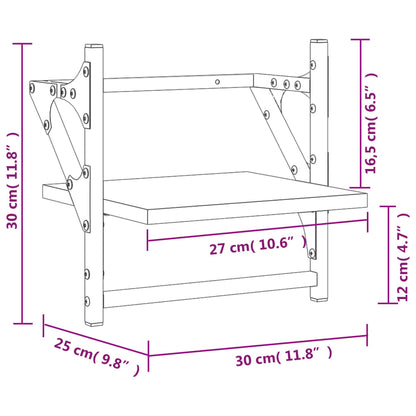 Wandregale mit Stangen 2 Stk. Grau Sonoma 30x25x30 cm - Pazzar.ch