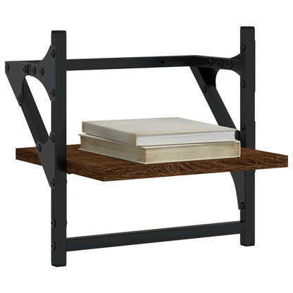 Wandregale mit Stangen 2 Stk. Braun Eichen-Optik 30x25x30 cm - Pazzar.ch