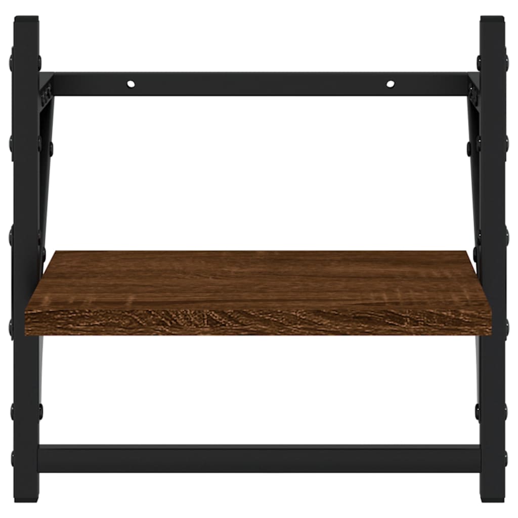 Wandregale mit Stangen 2 Stk. Braun Eichen-Optik 30x25x30 cm - Pazzar.ch
