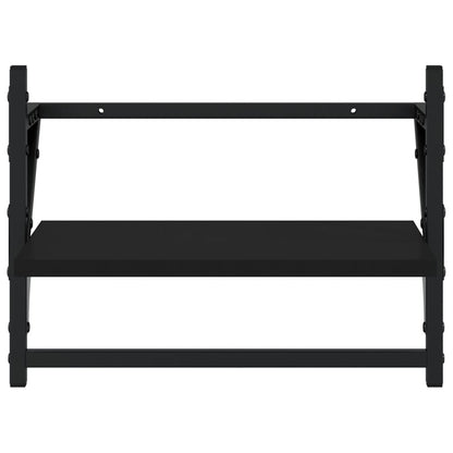 Wandregale mit Stangen 2 Stk. Schwarz 40x25x30 cm - Pazzar.ch