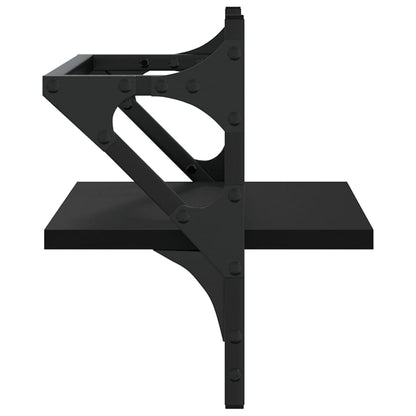 Wandregale mit Stangen 2 Stk. Schwarz 40x25x30 cm - Pazzar.ch