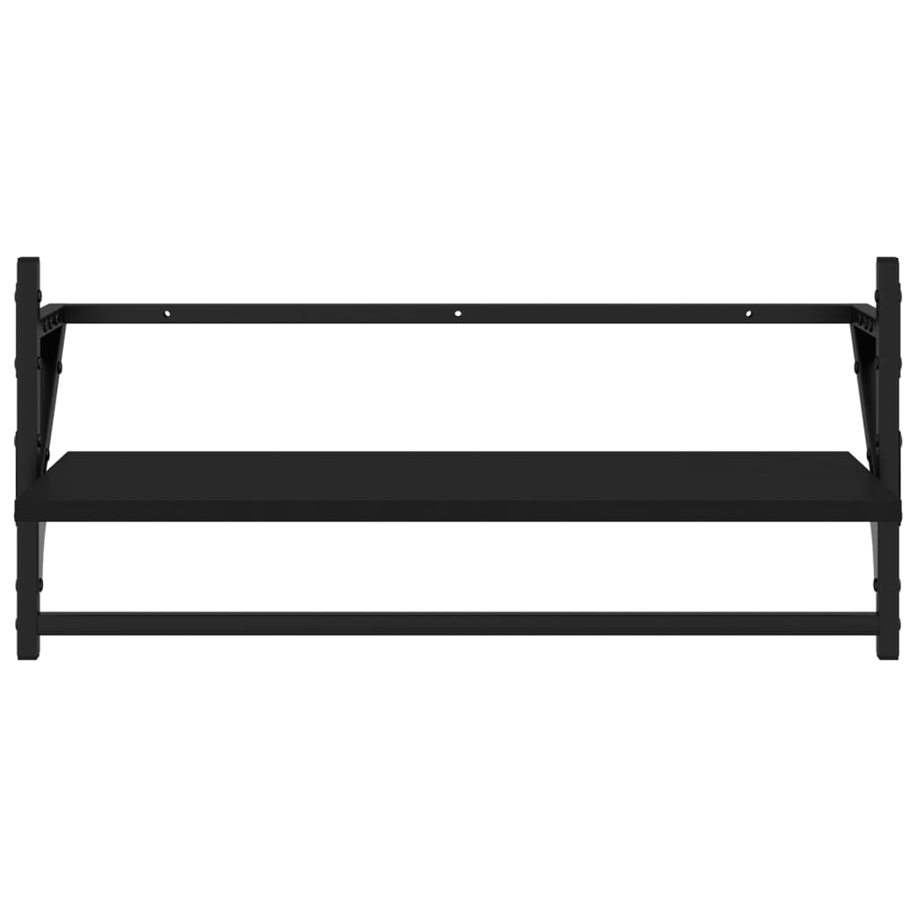 Wandregale mit Stangen 2 Stk. Schwarz 65x25x30 cm - Pazzar.ch
