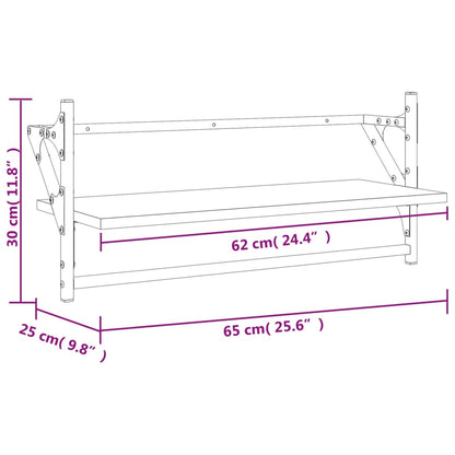 Wandregale mit Stangen 2 Stk. Schwarz 65x25x30 cm - Pazzar.ch